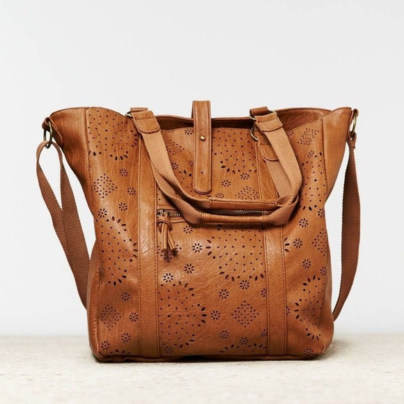 American Eagle Outfitters Handbags - American Eagle Brown Faux Leather Tote Bag
